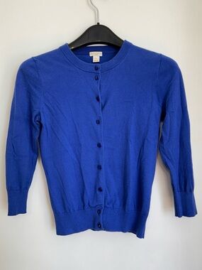 J. CREW “THE CLARE CARDIGAN” ROYAL BLUE